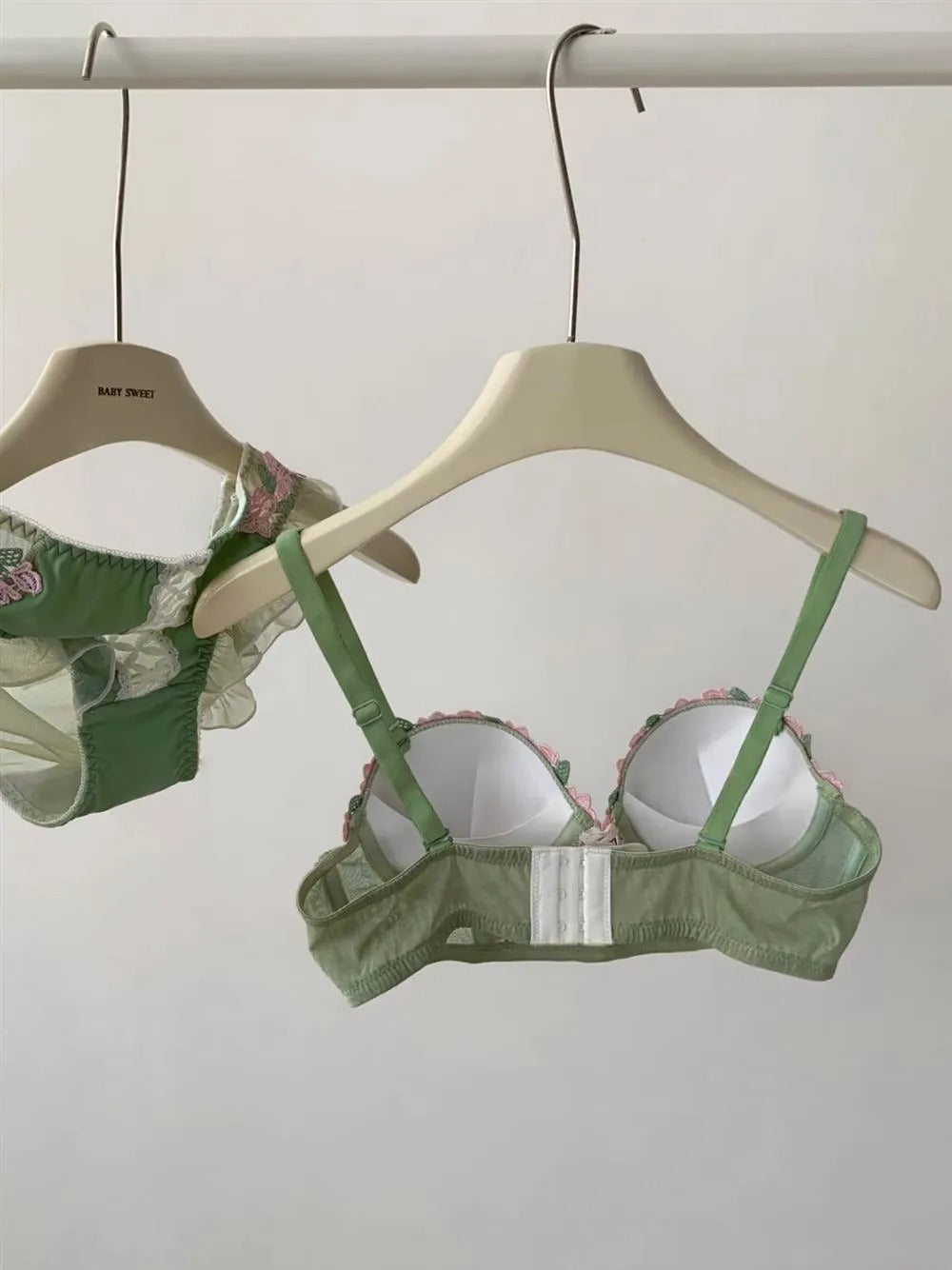 Flourish Green Blossom Lace Bra & Panty Set 115