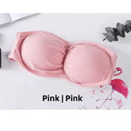 Pack of 2 Strapless Ribbed Tube Bra 8882 | Non-Slip, Side Hook Closure