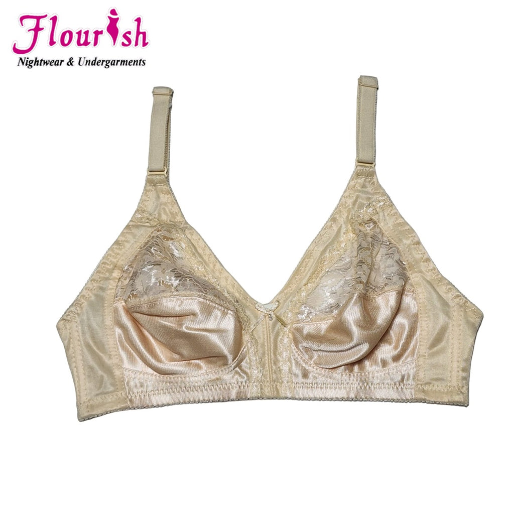 Flourish Nancy Bra Non Padded Non-wired Half Net attractive style Casual bra For Girls Wen