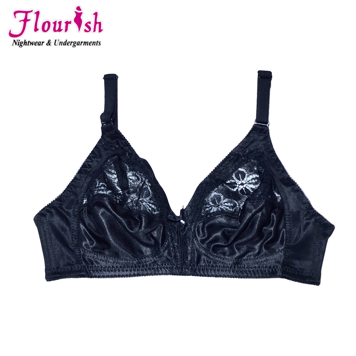 Flourish Nancy Bra Non Padded Non-wired Half Net attractive style Casual bra For Girls Wen
