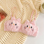Cute Plush Kitty Anime Bralette & Panty Set