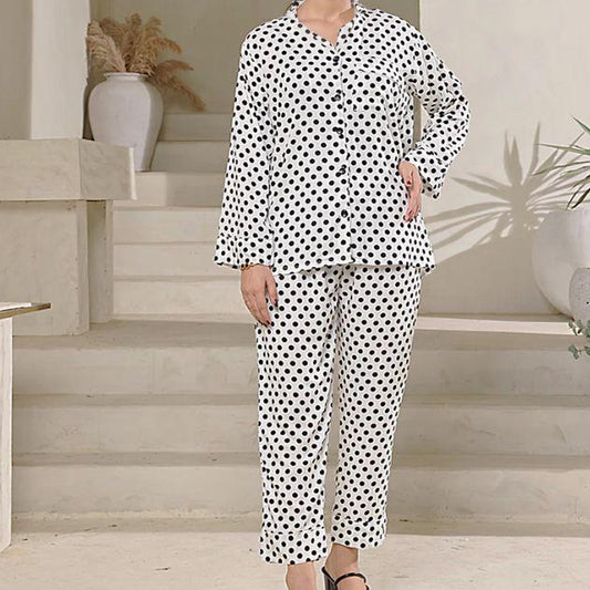 Flourish Summer  Cooling Linen 2-Piece Pajama Set  With Scrunchie