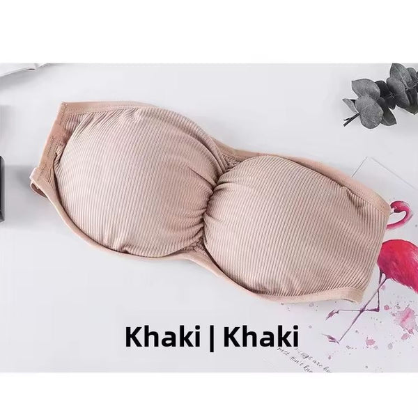 Pack of 2 Strapless Ribbed Tube Bra 8882 | Non-Slip, Side Hook Closure