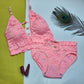 Women's Cut Out V-Neck Bra Set Beautiful Female Lingerie Breathable Sexy Underwear Fashion Bow Strap Underwear