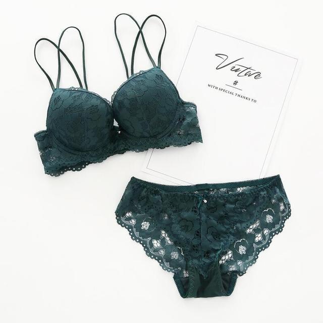 Flourish New lace embroidery bra and panty set cute underwear and bra set 010.