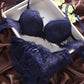 Flourish Cute Lace Net Embroidery Double Strips Adjustable Straps Round Cup Bra and Panty Set 019