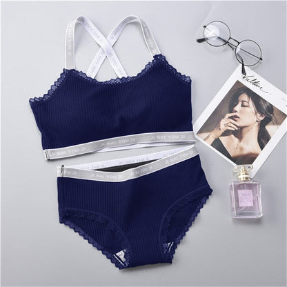 Shezaib Lace Push Up Bralette Sexy Lingerie Set Bra Tops Wireless bra panty set 2257 (fits 28 to 34 size)