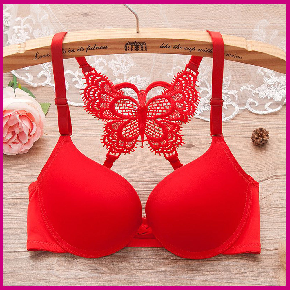 Front Open Butterfly Y-line Adjustable Straps Push Up Bra-1606