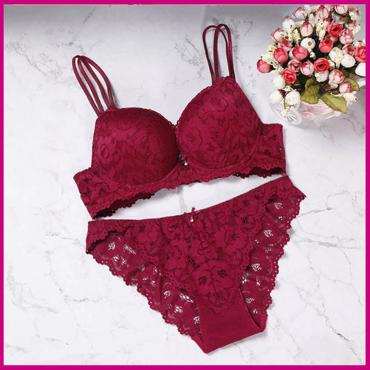 Flourish New lace embroidery bra and panty set cute underwear and bra set 8855