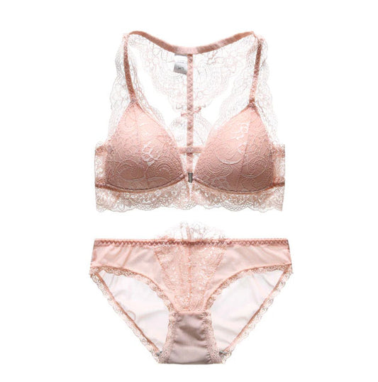 Shezaib Front Open Triangle Cup Soft Lace Padded Bra And Panty set 2103