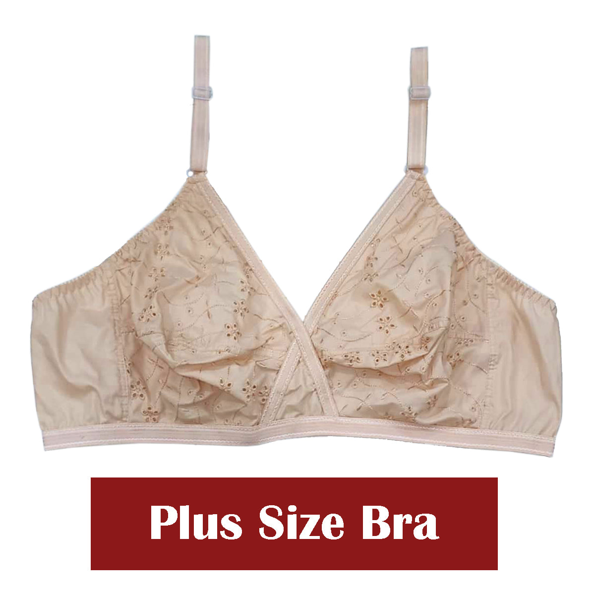 Shezaib 1 pcs Non Padded Soft Comfortable  Cotton  Plus Size Bra For Women
