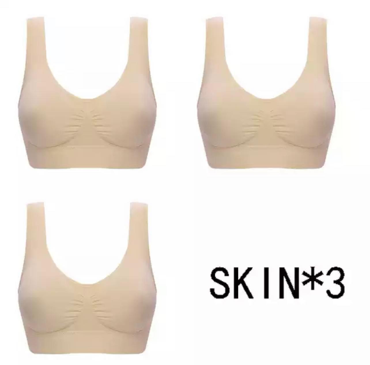Pack Of 3 - Nylon Seamless Non-Padded Non-Wired Air Bra for girls / wo –  Shezaib