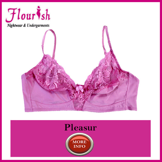 FLOURISH NON PADDED COLLECTION Flourish Jamila Non-Padded Non-Wired More  Stretchable Lase Bra Size: 32 to 46 Cup Sizes : B , C , D , DD