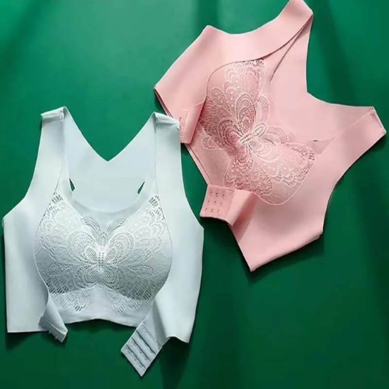 3D High Quality Too Soft & Comfortable Push Up Removable Padded full Back Support Sports Bra butterfly wings