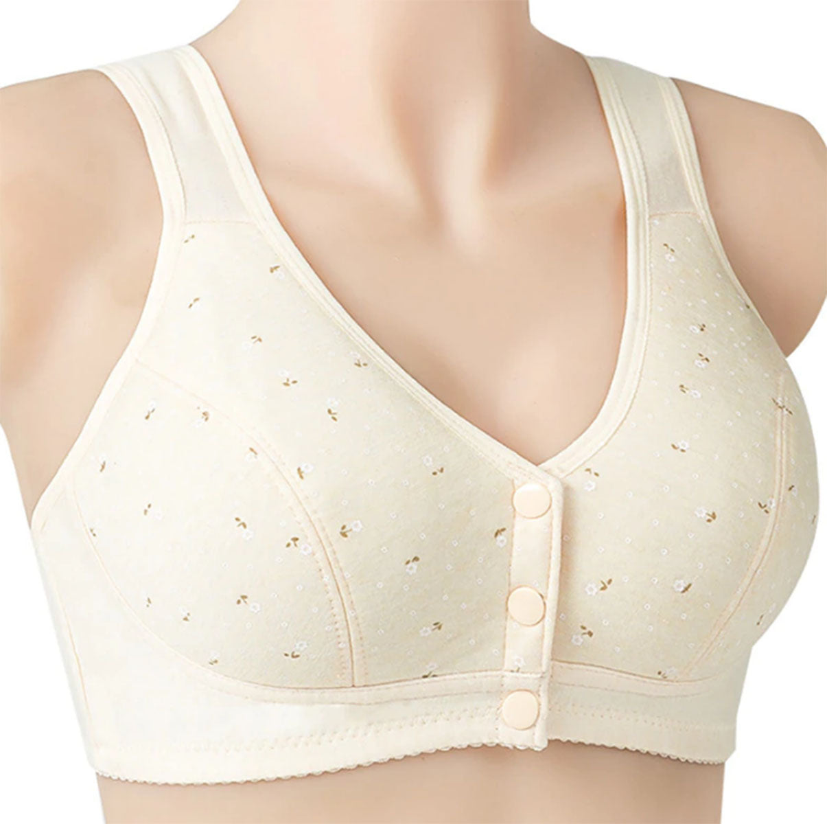 Comfortable Solid Seamless Front Button Nursing Bra-105