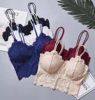 Lace V Neck Crochet Bralette Crop Tops Bra-621