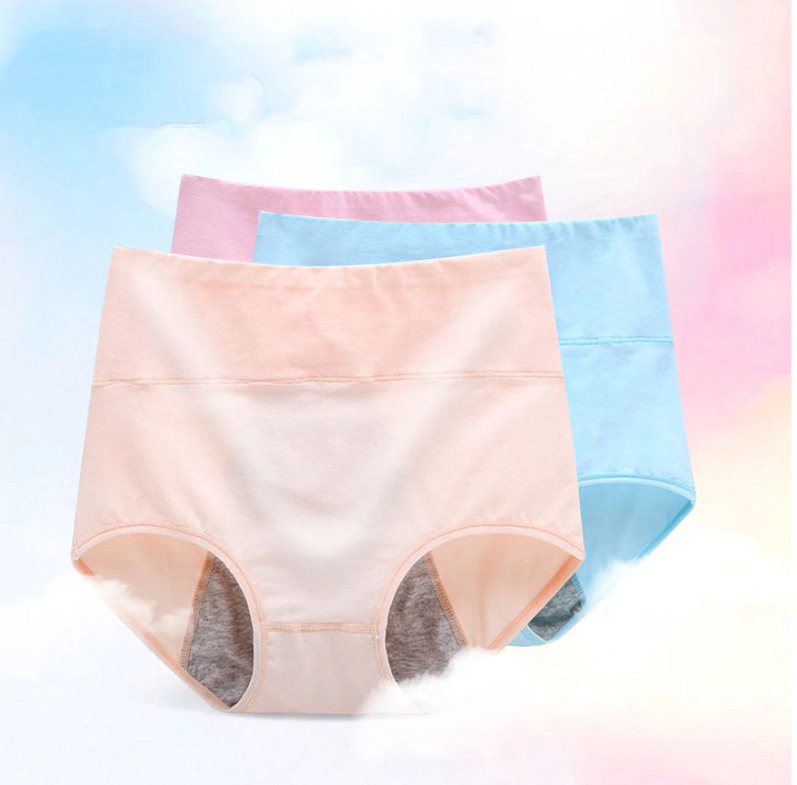 Pack Of 3 - High Waist Seamless Anti-Leak Menstrual Period, Leak-Proof Panties-3005