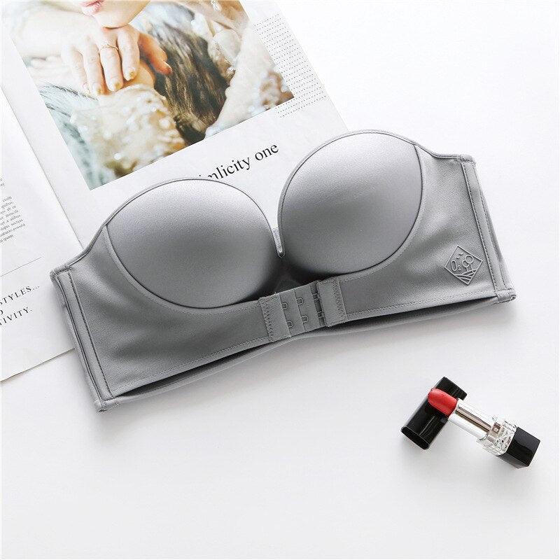 Pack Of 2 Front Buckle Breathable push up Padded Strapless Bra 677