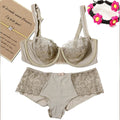 Leonisa Lace Non-Padded Wired & Demi Coverage Bra Panty Set