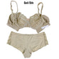 Leonisa Lace Non-Padded Wired & Demi Coverage Bra Panty Set