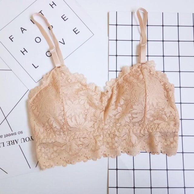 Shezaib 1  Pc Lace V Neck Crochet Bralette Crop Tops Bra-343