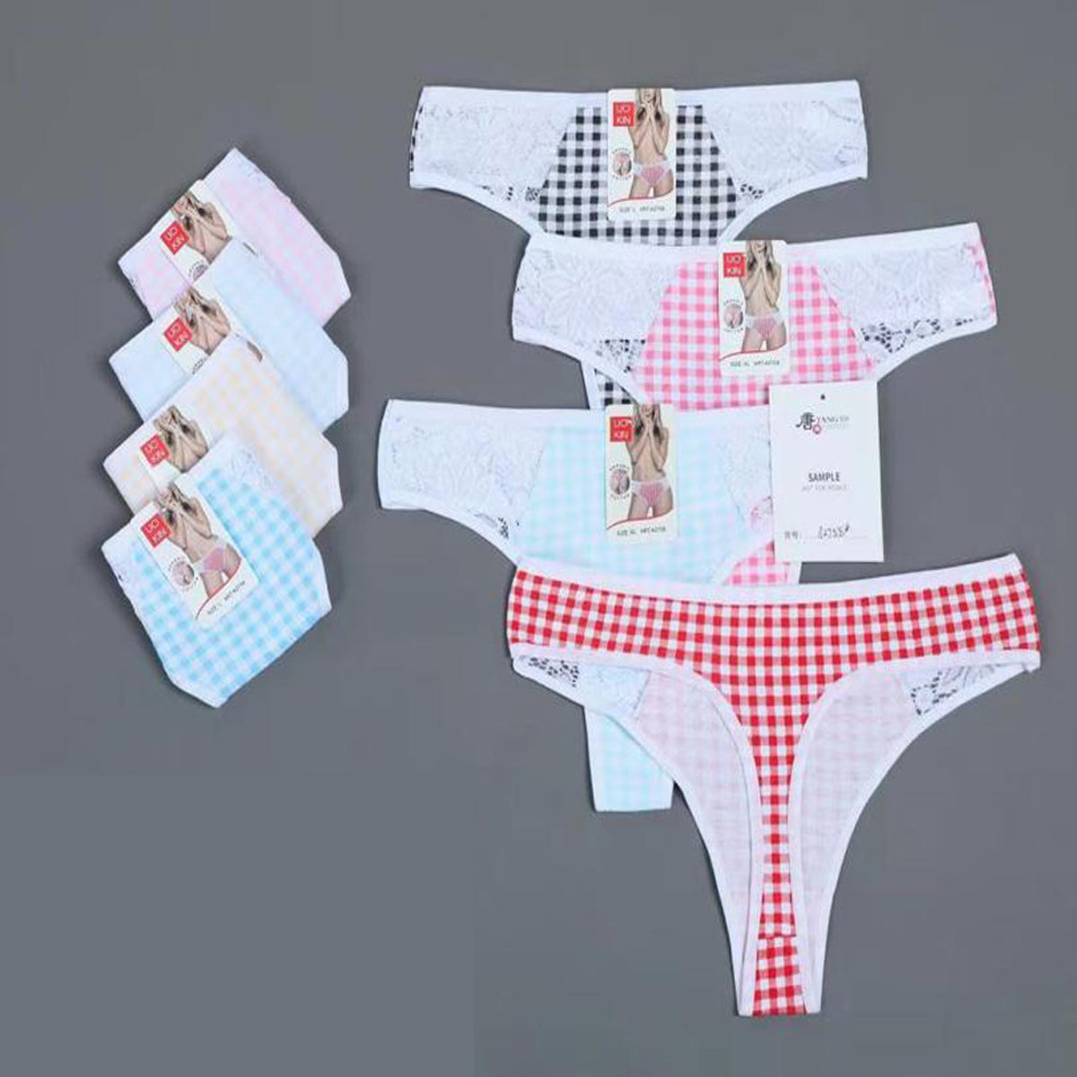 Pack of 2-Ladies Lace Panty Thongs T shape Women Cotton Panties T1416