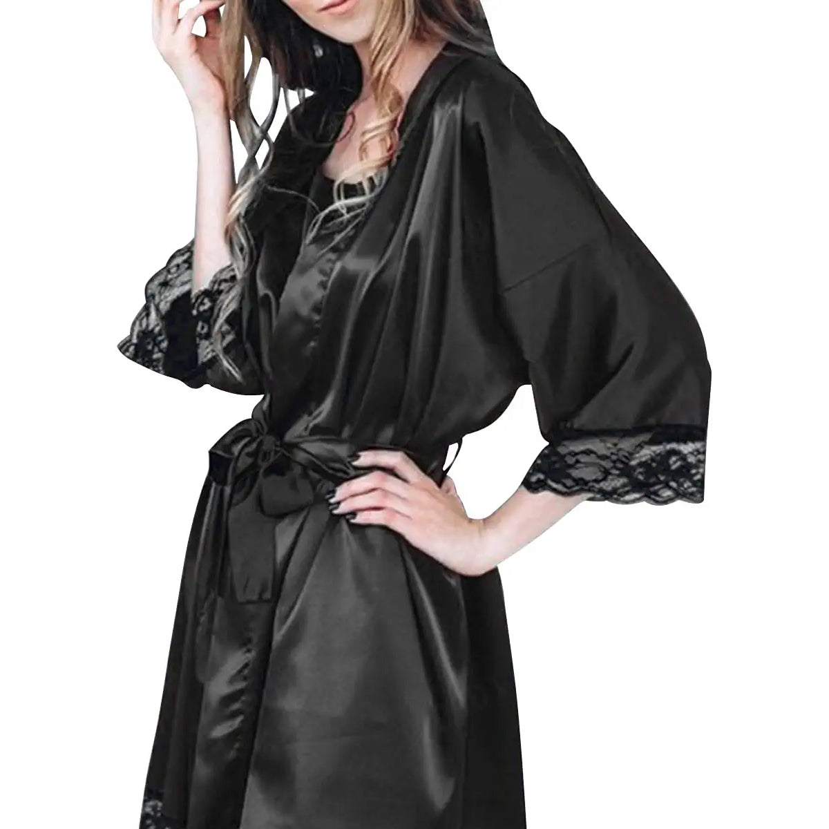 Buy 1 Get 1 Free Shezaib Satin Silk Ladies Gown Nighty 1109