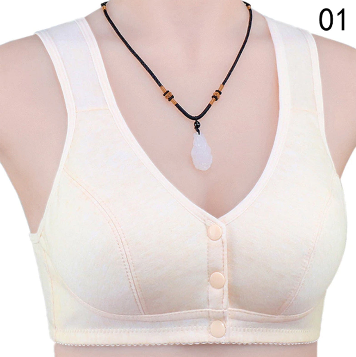 Shezaib Comfortable Solid Seamless Front Button Front Open Bra-108
