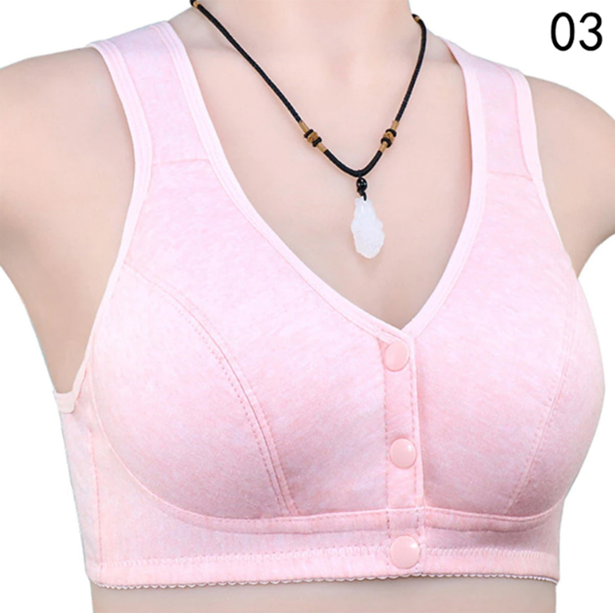 Shezaib Comfortable Solid Seamless Front Button Front Open Bra-108