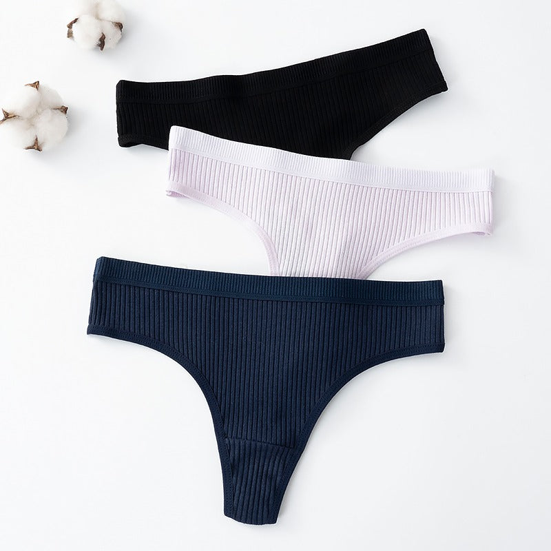 Pack of 3-Ladies Lace Panty Thongs T shape Women Cotton Panties A 3050 –  Shezaib