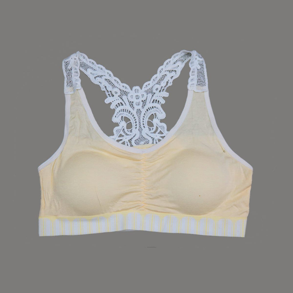 Pack Of 3 - Cotton Bra Vest For Girls Steel-Free Non Padded Bra-A25