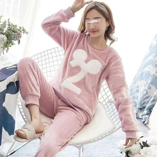 HAIBI Women Pajama Winter，Ladies Sleepwear Warm