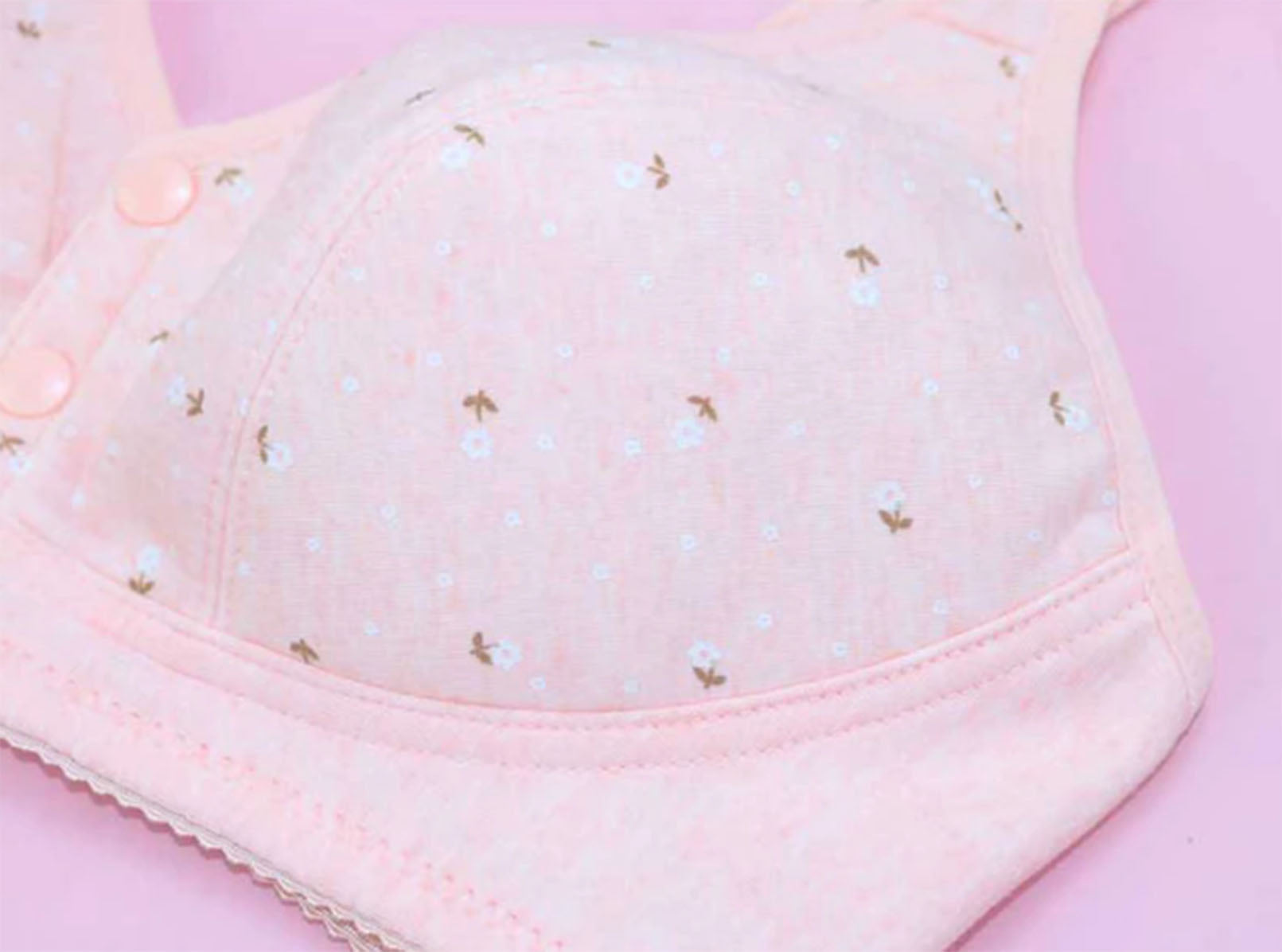 Comfortable Solid Seamless Front Button Nursing Bra-105