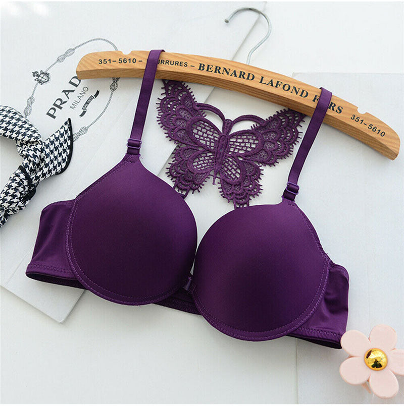 Front Open Butterfly Y-line Adjustable Straps Push Up Bra-1606