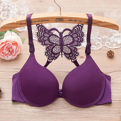 Front Open Butterfly Y-line Adjustable Straps Push Up Bra-1606