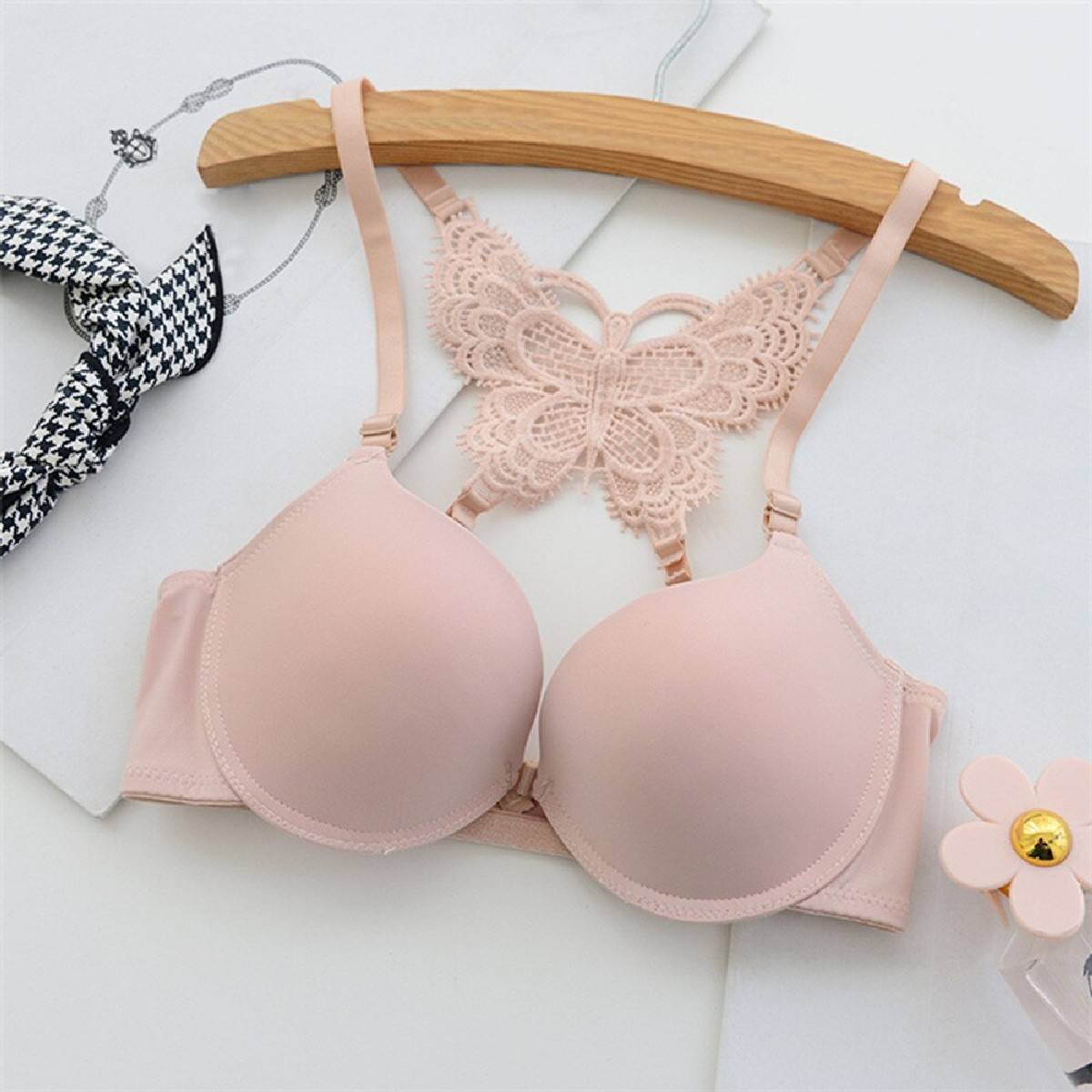 Butterfly Style Bra For Women's Front Open Padded Bras For Bridals Push Up  Style Front Open Bra For Girls