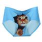 New Pack of 3 Soft Silk Seamless Cat Printed Underwear Panties for Girls & Women