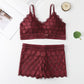 Female Wireless Embroidered Push Up Bra With Thin Soft Underwear Set A836