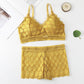 Female Wireless Embroidered Push Up Bra With Thin Soft Underwear Set A836