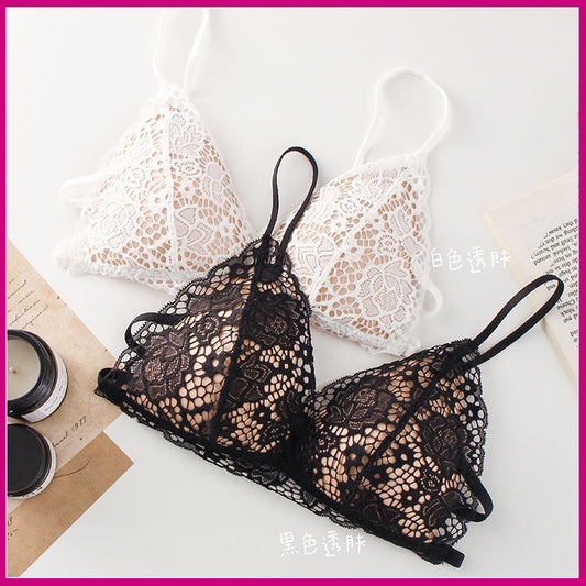 Pack Of 2 Floral Lace Bra Wire Free Bralette Lingerie Female Seamless on sale bra