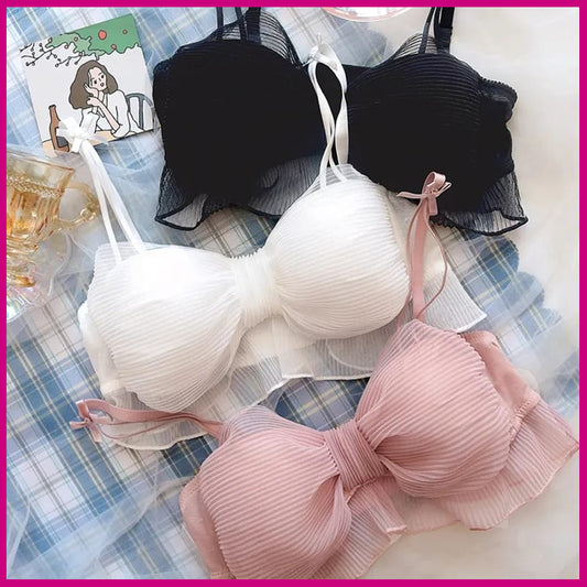 Cute Lace Bow Style Too Soft & Comfy Adjustable Straps Back Closure Bridal Padded Bra