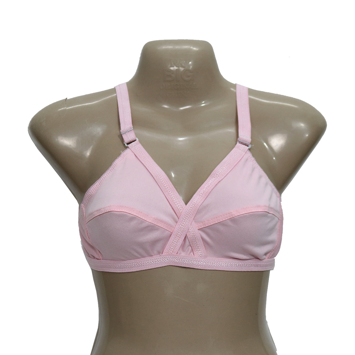 Shezaib classy cotton non-padded bra in pink color