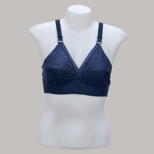Shezaib cross design cotton bra in black color
