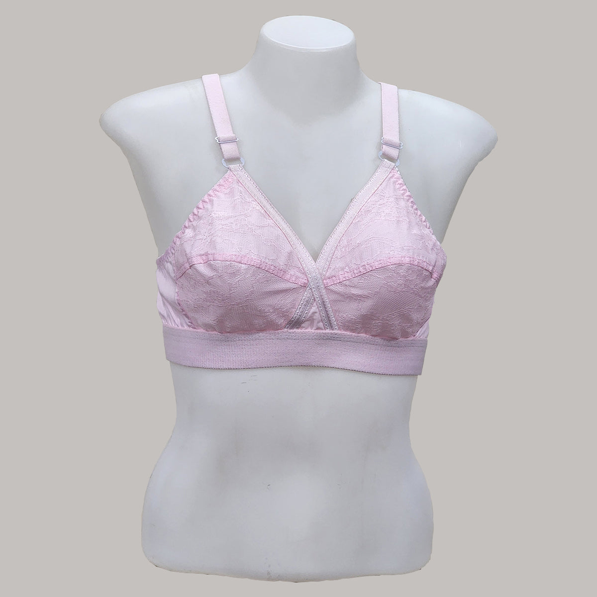 Shezaib cross design cotton bra in pink color