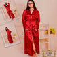 Flourish 1 pcs High Qaulity Silk Long Bridal Gown 0209